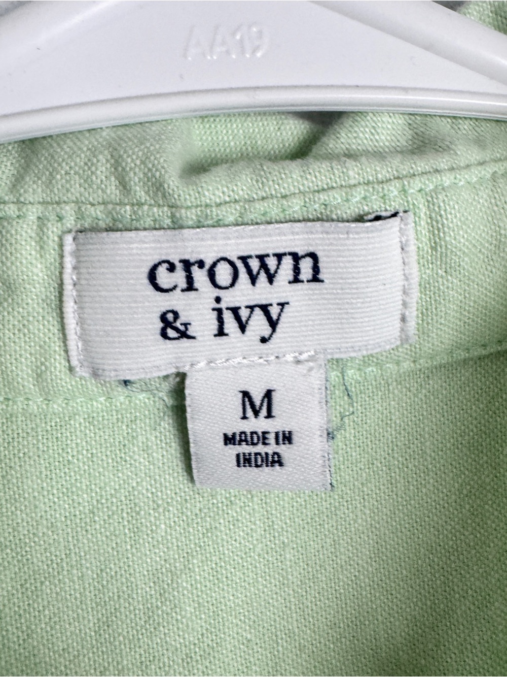 Crown Ivy Button Down Shirt Mens M Medium Light Green Long Sleeve Cotton Blend - Picture 4 of 5